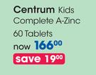 Centrum Kids Complete A-Zinc 60 Tablets-Per Pack
