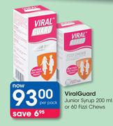 ViralGuard Junior Syrup-200ml or 60 Fizzi Chews-Per Pack