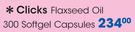 Clicks Flaxseed Oil Softgel Capsules-300's Pack