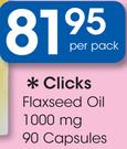 Clicks Flaxseed Oil 1000mg Capsules-90's Pack