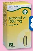 Clicks Flaxseed Oil 1000mg Capsules-90's Pack