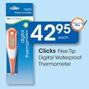 Clicks Flexi Tip Digital Waterproof Thermometer-Each