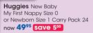 Huggies New Baby My First Nappy Size 0 or Newborn Size 1 Carry Pack 24-Per Pack