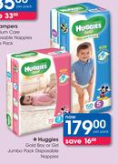 Huggies Gold Boy or Girl Jumbo Pack Disposable Nappies-Per Pack