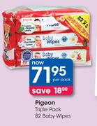 Pigeon Triple Pack 82 Baby Wipes-Per Pack