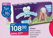 Clicks Made 4 Baby Active Stretch Disposable Nappies-Per Pack