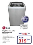 Lg 16Kg Silver Top Loader Washing Machine T1603TEFTS