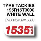 Tyre Tackies 195R15T3000 White Wall EMS.TKWSW15003-Each