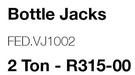 Bottle Jacks 2 Ton FED.VJ1002