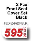 Auto Kraft 2 Pce Front Seat Cover Set Black FED.EXP60FBLK-Per Set
