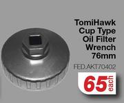 Tomi Hawk Cup Type Oil Filter Wrench 76mm FED.AKT70402-Each