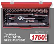 Tomi Hawk 26 Pce 1/2" Dr Socket Metric Set FED.AKT45412-Per Set