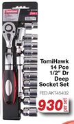Tomi Hawk 14 Pce 1/2" Dr Deep Socket Set FED.AKT45432-Per Set
