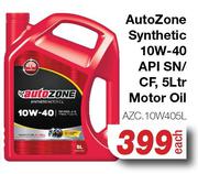 Auto Zone Synthetic 10W-40 API SN/CF Motor Oil AZC.10W405L-5L Each