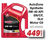 Auto Zone Synthetic 5W-40 API SN/CF Motor Oil AZC.5W405L-5L Each