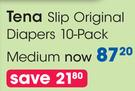 Tena Slip Original Diapers 10 Pack Medium-Per Pack