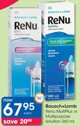 Bausch+Lomb Renu Multiplus Or Multipurpose Solution-360ml Each