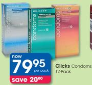 Clicks 12 Pack Condoms-Per Pack