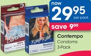 Contempo 3 Pack Condoms-Per Pack