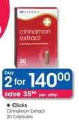Clicks Cinnamon Extract 30 Capsules-For 2
