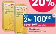 Clicks Arnica Massage Oil-2 x 100ml