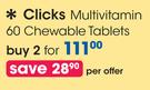 Clicks Multivitamin 60 Chewable Tablets-For 2