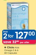 Clicks Kids Omega 3 And 6 60 Capsules-For 2