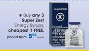 Super Zest Energy Syrups-Each