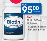 GNC Biotin 300mcg 100 capsules-Per Pack