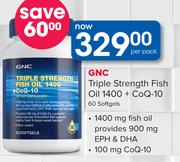 GNC Triple Strength Fish Oil 1400 + CoQ-10 60 Softgels-Per Pack