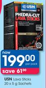 USN Lava Sticks 20 x 5g Sachets-Per Pack