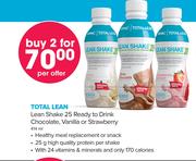 GNC Total Lean Shake 25 Ready To Drink Chocolate,Vanilla Or Strawberry-2x414ml