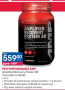 GNC Pro Performance Amplified Recovery Protein XR Chocolate Or Vanilla-1368g Each