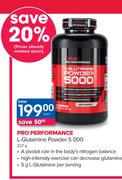 GNC Pro Performance L-Glutamine Powder 5000-227g Each