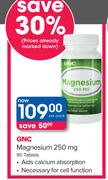 GNC Magnesium 250mg 90 Tablets-Per Pack