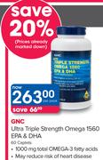 GNC Ultra Triple Strength Omega 1560 EPA & DHA 60 Caplets-Per Pack