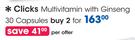 Clicks Multivitamin With Ginseng 30 Capsules-2 Packs