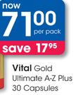 Vital Gold Ultimate A-Z Plus 30 Capsules-Per Pack