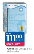 Clicks Kids Omega 3 & 6 60 Capsules-Per Pack