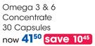 Vital Omega 3 & 6 Concentrate 30 Capsules -Per Pack