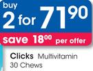 Clicks Multivitamin 2 x 30 Chews