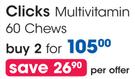 Clicks Multivitamin 2 x 60 Chews