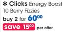 Clicks Energy Boost 10 Berry Fizzies-2 Packs
