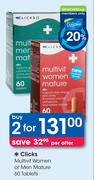 Clicks Multivit Women Or Men Mature 60 Tablets-2 Packs Each