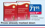 Clicks Cinnamon Extract-30 Capsules
