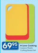 Love Cooking 3-Piece Plastic Cutting Board Set-Per Set