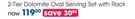 Clicks Dolomite Oval Serving Set With Rack-2 Tier