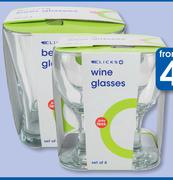 Clicks Red Wine Glasses