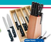 Clicks 12 Piece Knife & Cutlery Set In Wooden Tray-Per Set