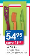 Clicks Knife & Cutting Board Set-Per 4 Piece